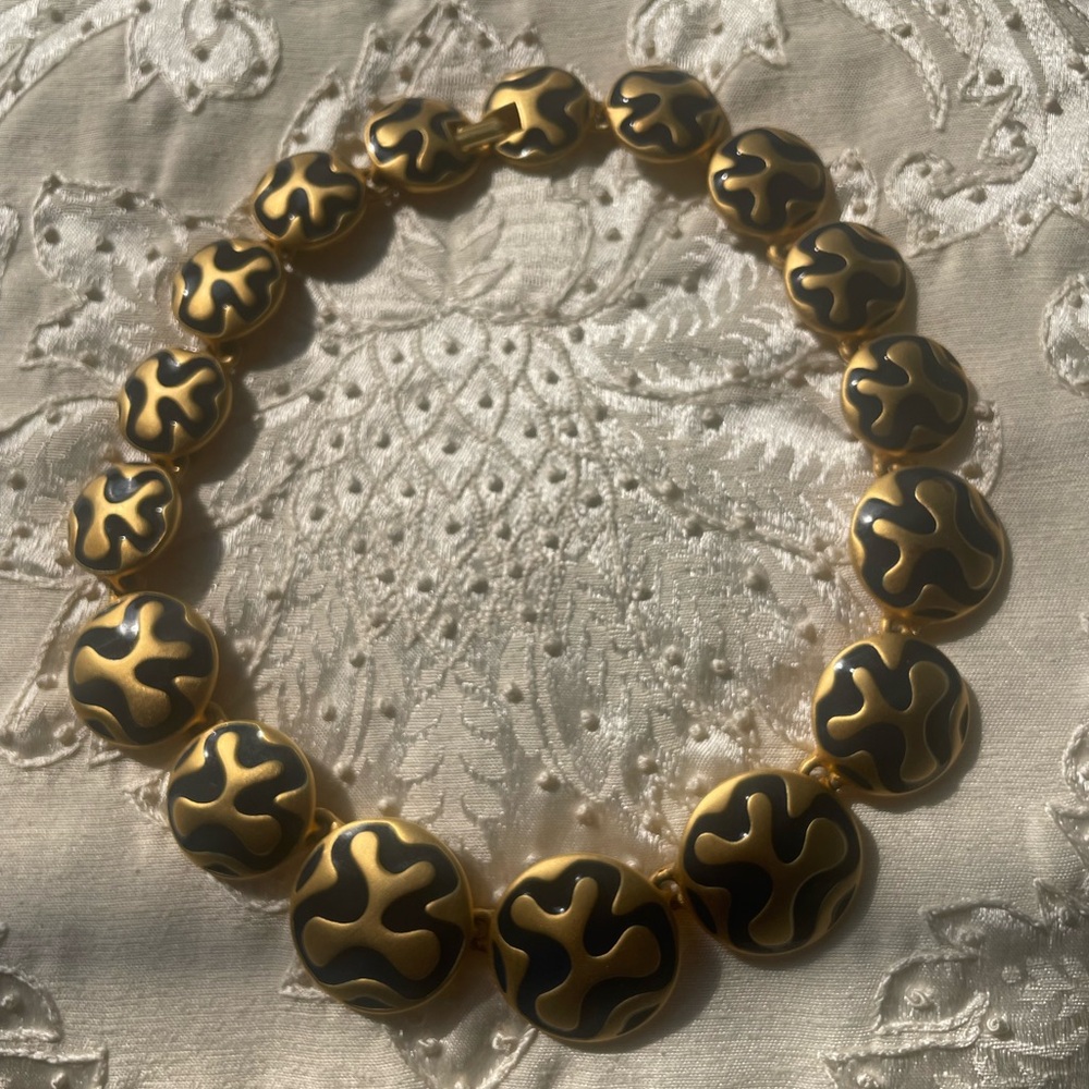 Vintage Monet Gold and Blue Women's Necklace, Bracelet, and Earrings - Rare Find